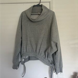 Anthropologie Daily Practice Heather Grey Cowl Neck Sweatshirt